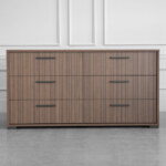 Ritmo Walnut 6-Drawer Wood Dresser