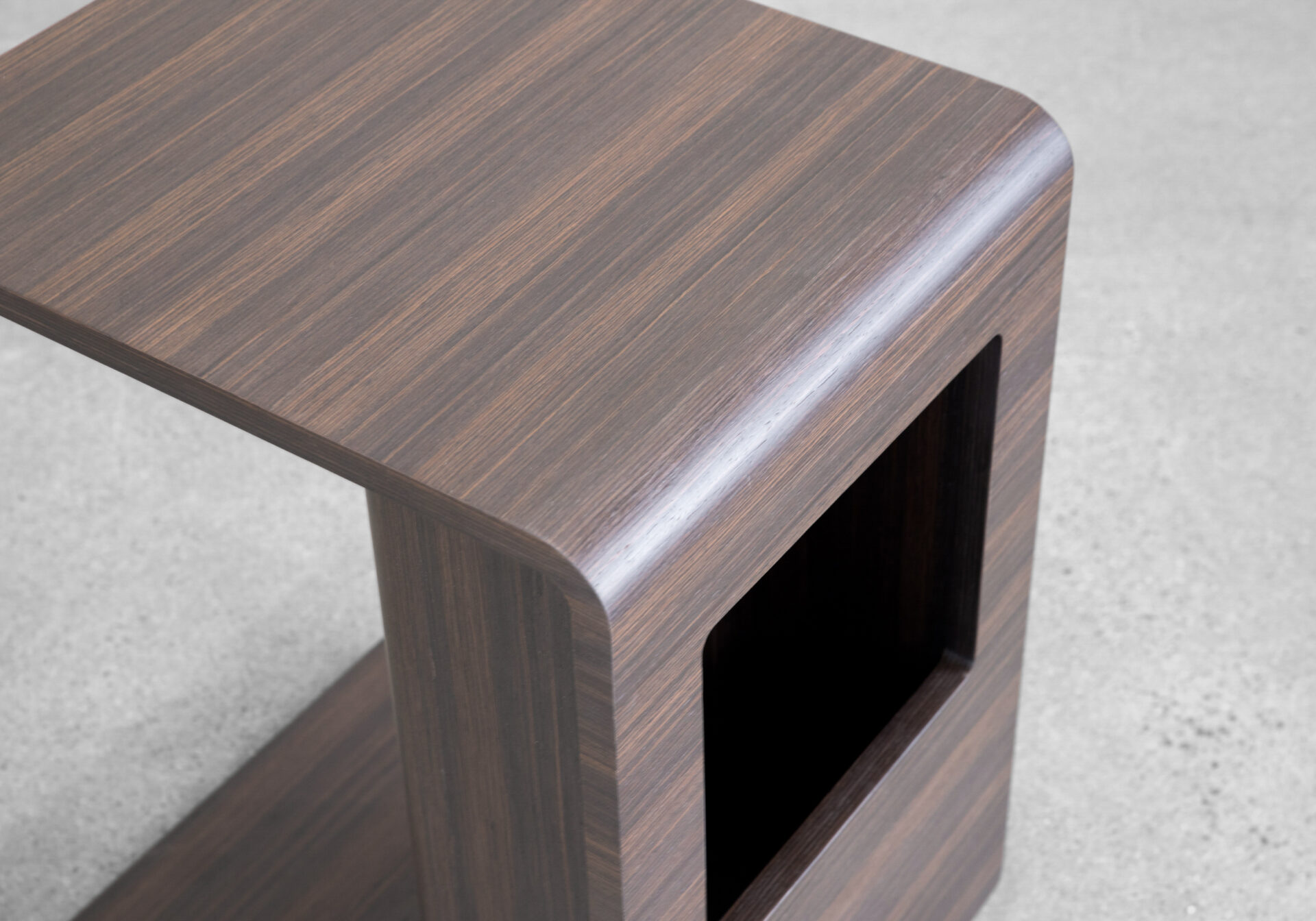 Archer Side Table in Smoked Oak - Close Up