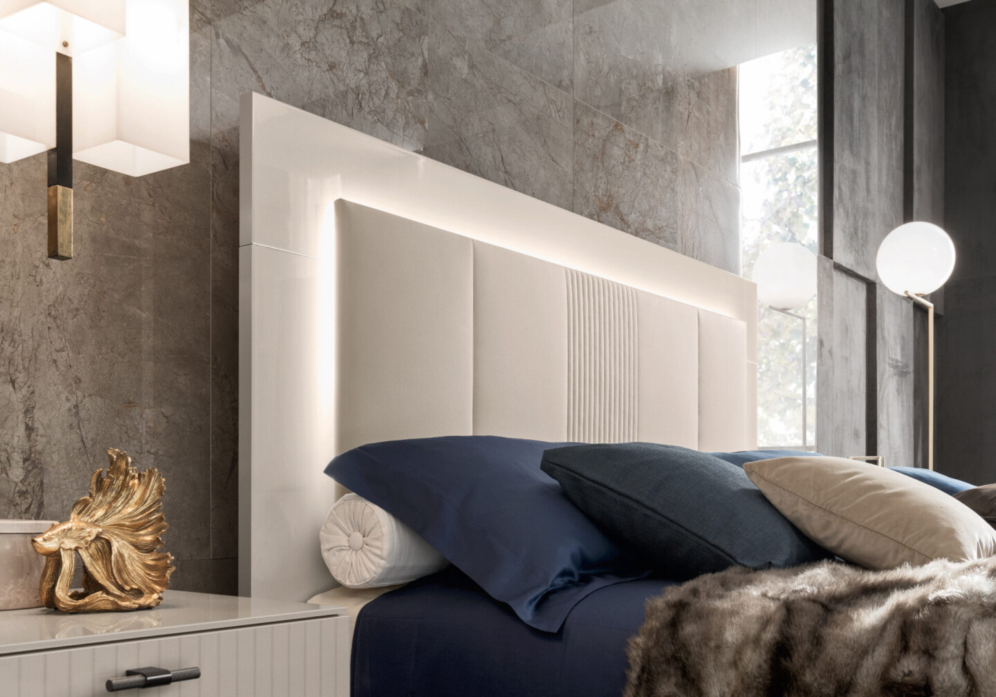 Claire Bed in Pearl - Headboard