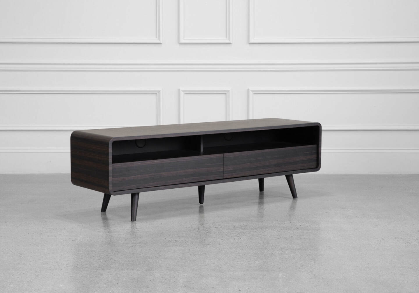 Kodiak Tv Stand in Smoked Oak - Angle