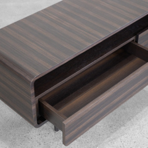 Kodiak Tv Stand in Smoked Oak - Close up - Drawers Kodiak Tv Stand in Smoked Oak - Close up - Drawers