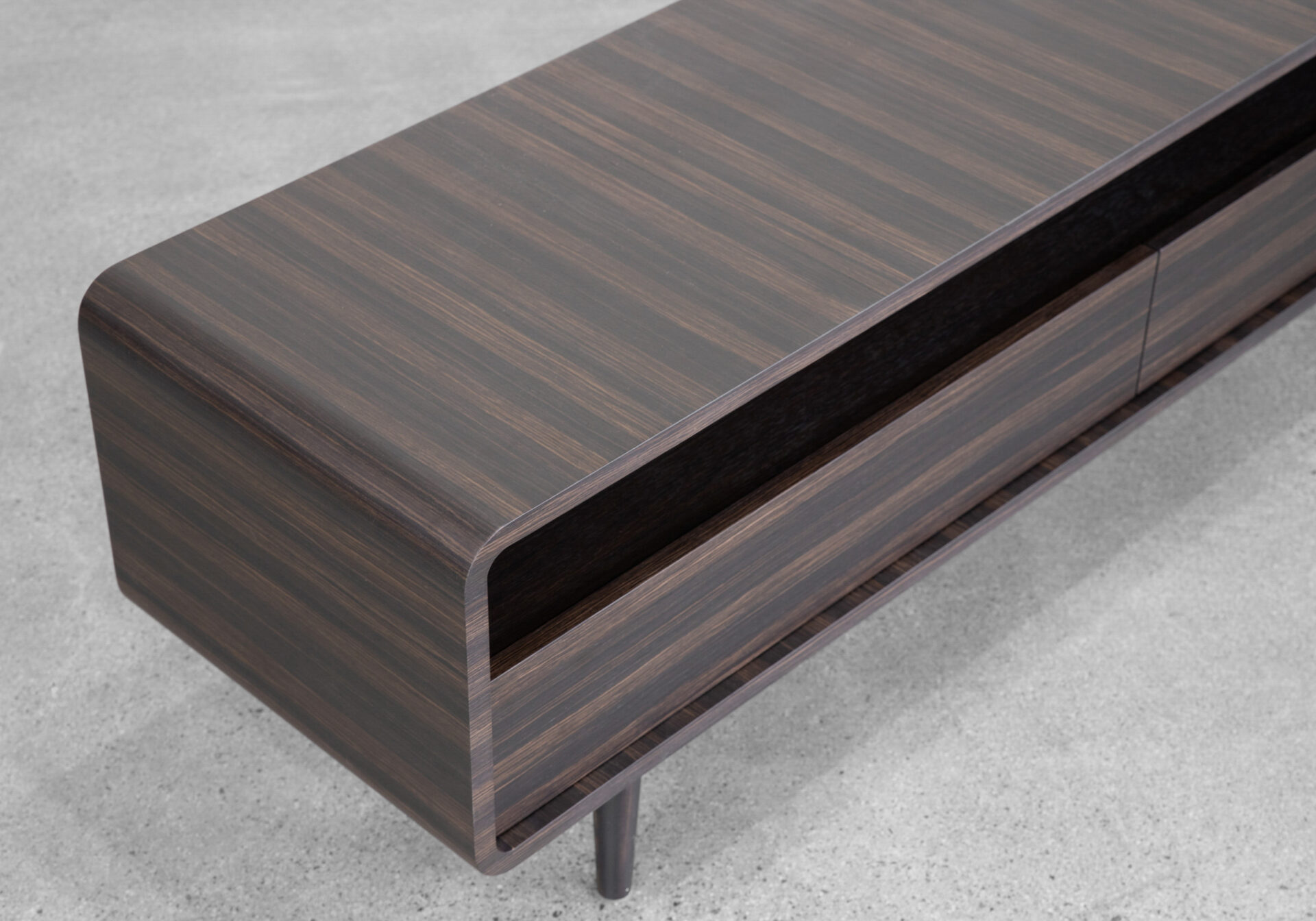Kodiak Tv Stand in Smoked Oak - Close up