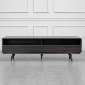 Kodiak Tv Stand in Smoked Oak - Front Kodiak Tv Stand in Smoked Oak - Front