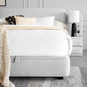 Lia Upholstered Bed in Gimma Silver - Close Up - 2 Lia Upholstered Bed in Gimma Silver - Close Up - 2