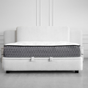 Lia Upholstered Bed in Gimma Silver with Mattress Lia Upholstered Bed in Gimma Silver with Mattress