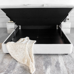 Lia Upholstered Bed in Gimma Silver - Storage Lia Upholstered Bed in Gimma Silver - Storage