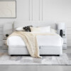 Lia Upholstered Bed in Gimma Silver - Front