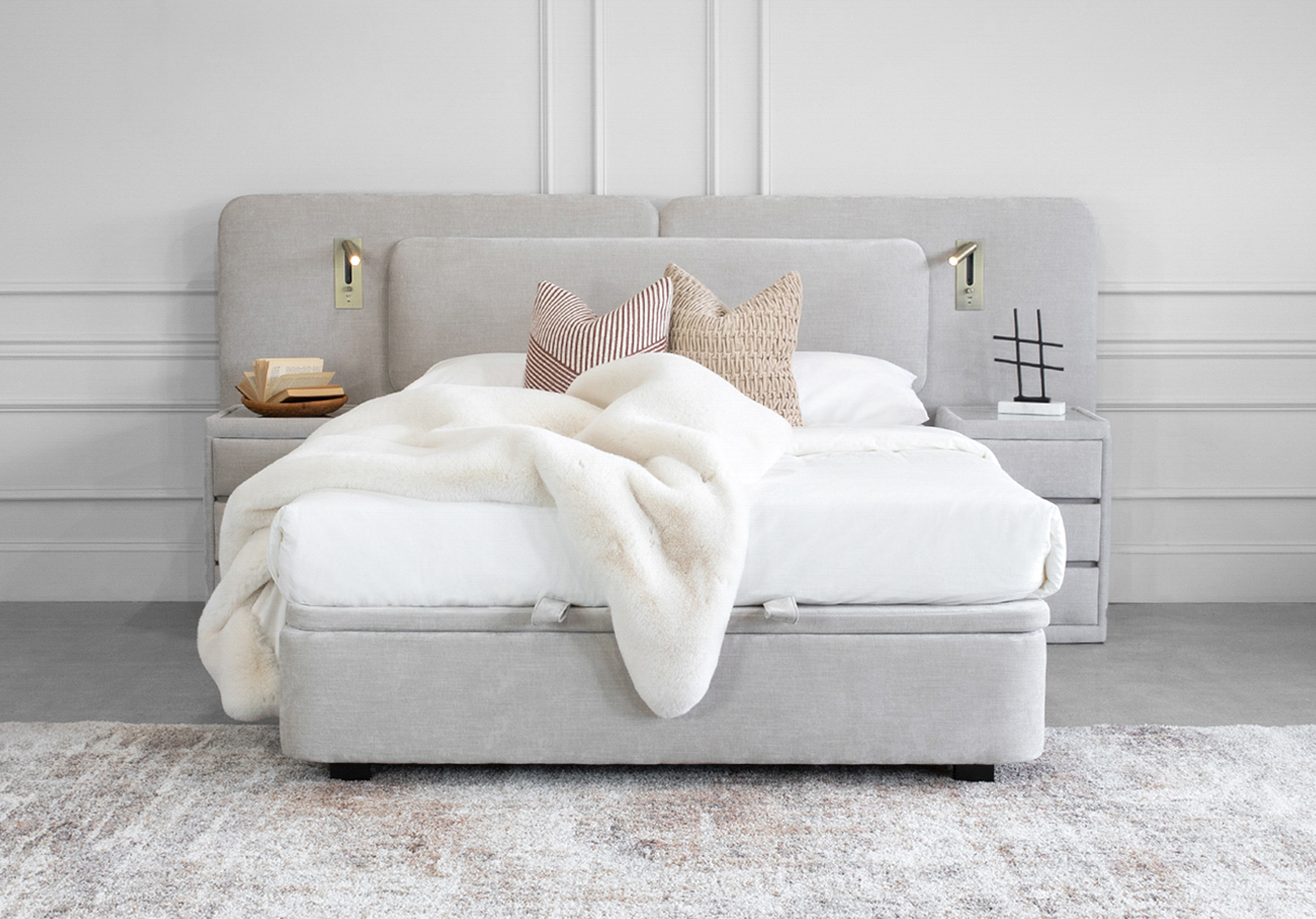 Linq Upholstered Bed - Front - Lights Linq Upholstered Bed - Front - Lights