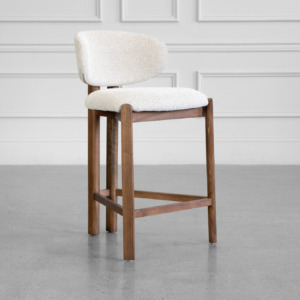 Pinna Counter Stool in Taupe - Angle Pinna Counter Stool in Taupe - Angle