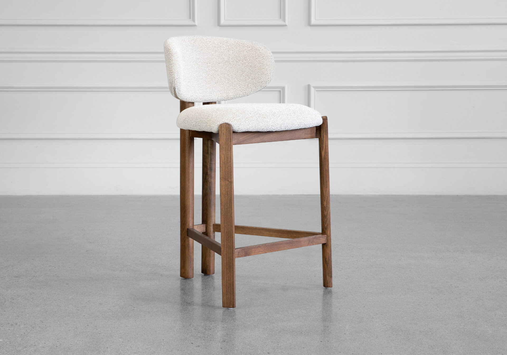 Pinna Counter Stool in Taupe - Angle
