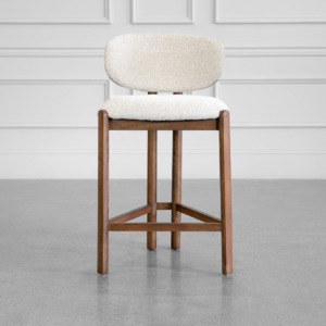 Pinna Counter Stool in Taupe - Front Pinna Counter Stool in Taupe - Front