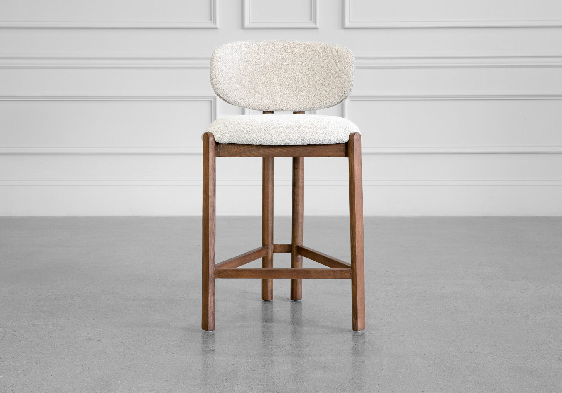 Pinna Counter Stool in Taupe - Front