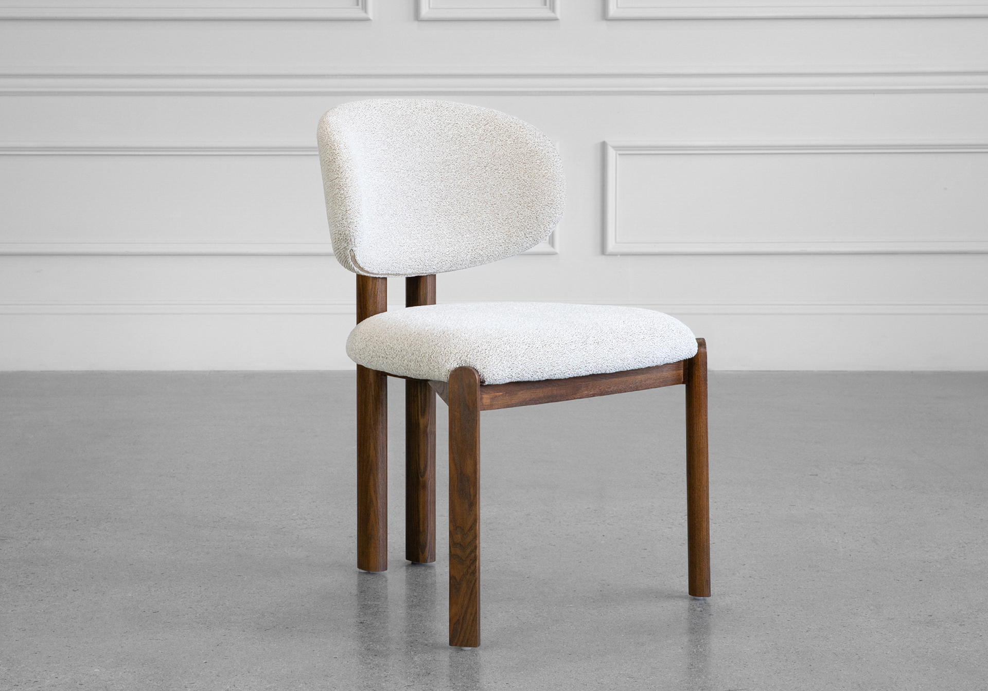 Pinna Taupe Fabric Dining Chair - Angle