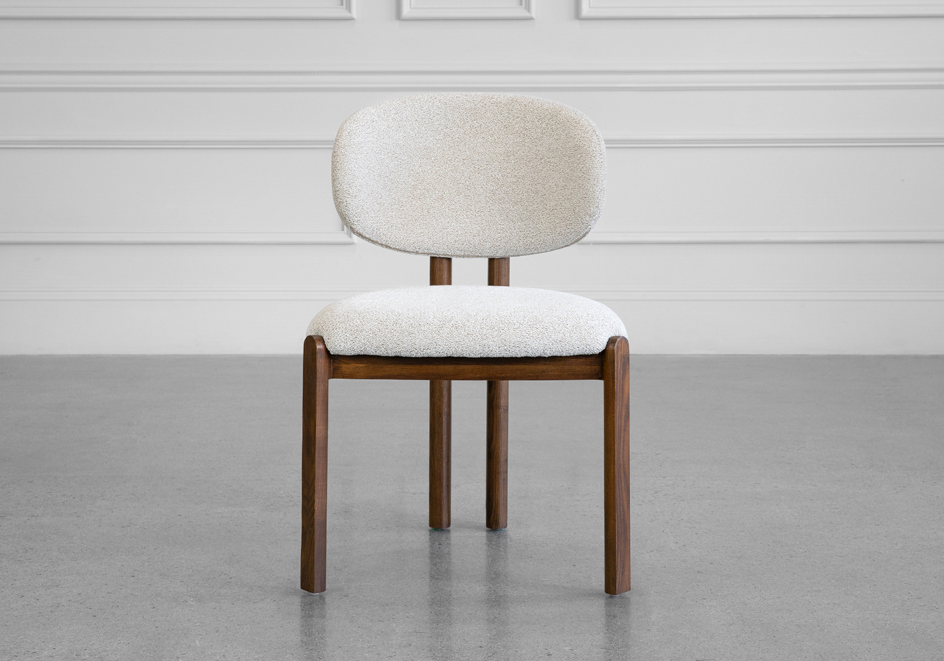 Pinna Taupe Fabric Dining Chair - Front