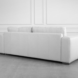 Sarasota Leather Sofa in Light Grey - Back Sarasota Leather Sofa in Light Grey - Back