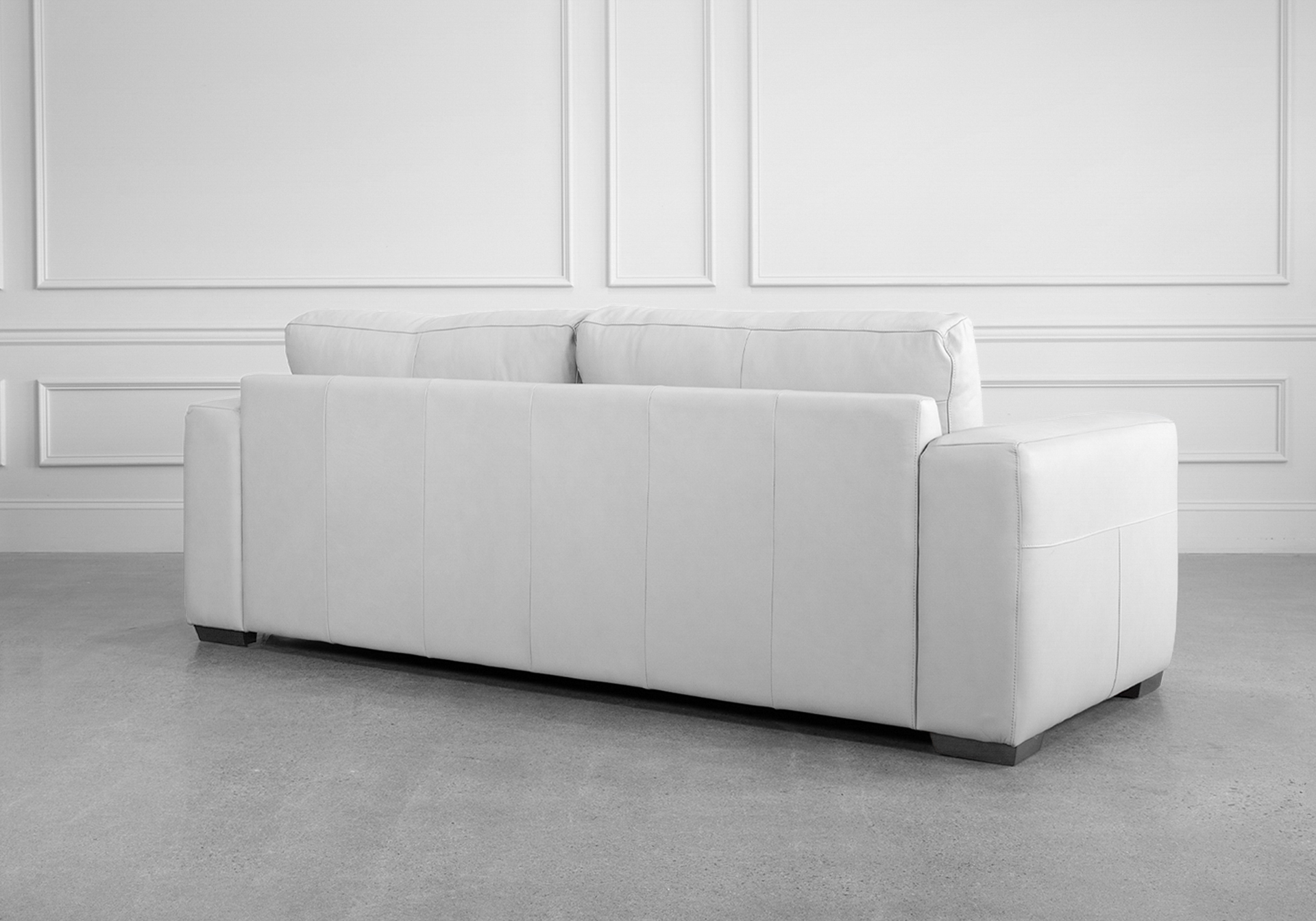 Sarasota Leather Sofa in Light Grey - Back Sarasota Leather Sofa in Light Grey - Back