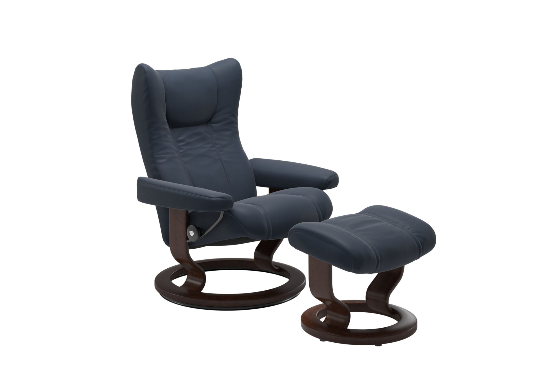 Wing - Oxford Blue & Brown - Angle
