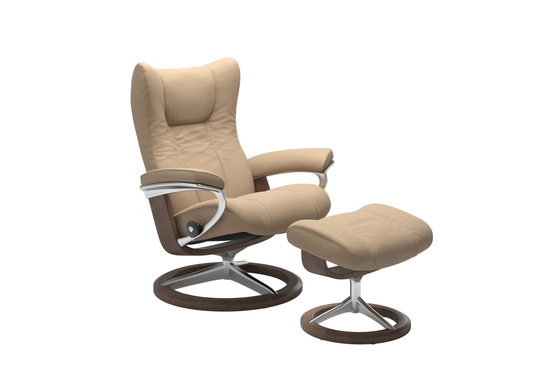 Wing Signature - Beige & New Walnut - Angle