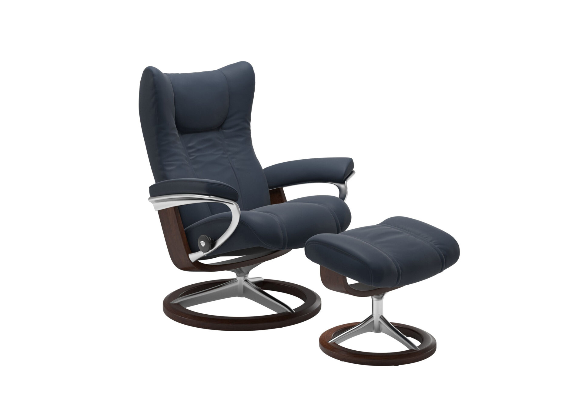 Wing Signature - Oxford Blue & Brown - Angle