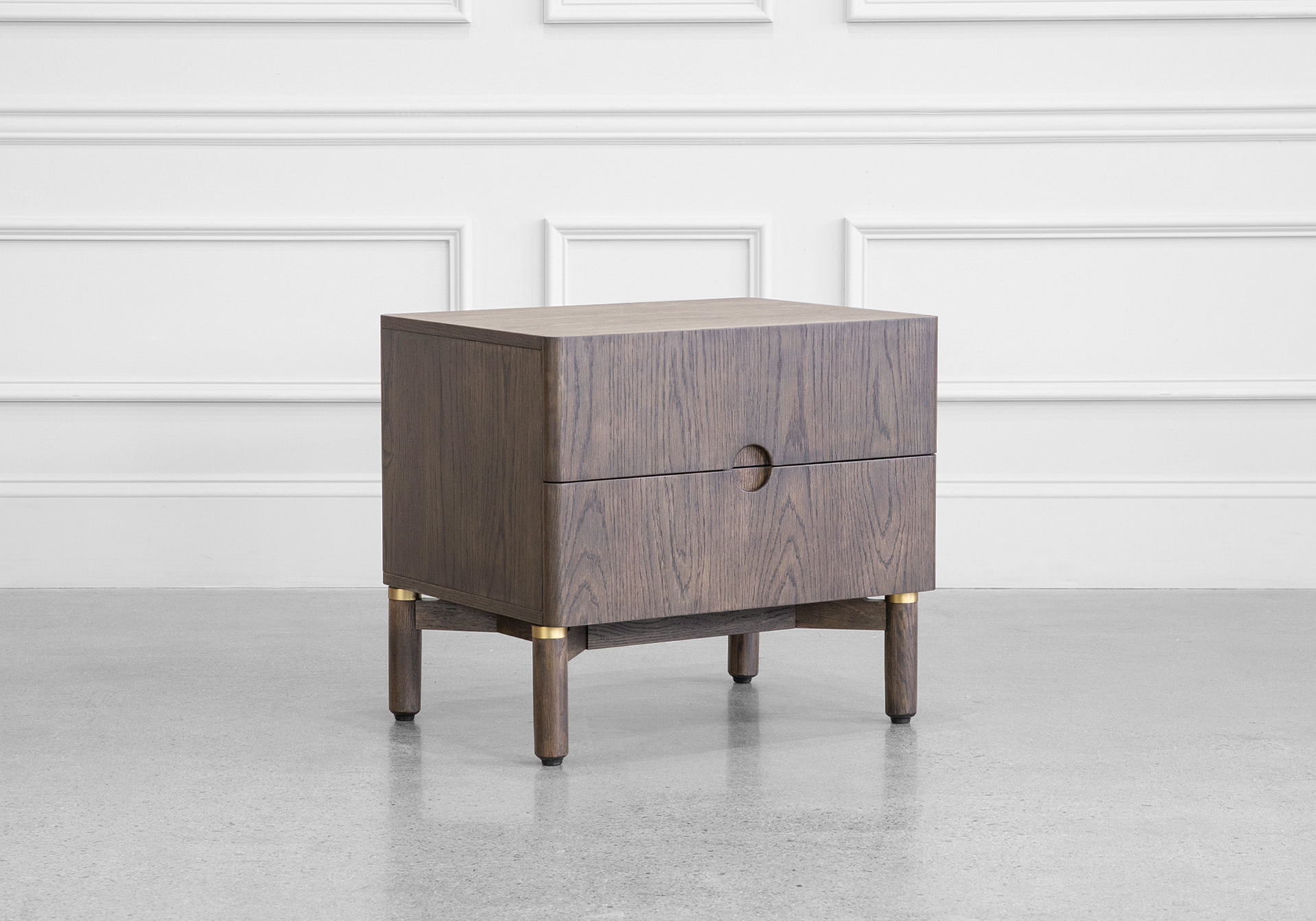 Arun Nightstand in Espresso - Angle