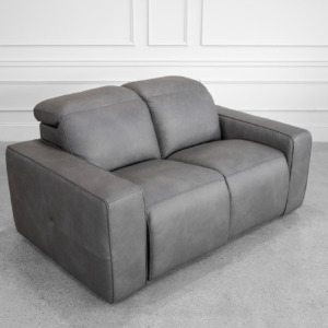 Jackson Leather Loveseat in Dark Grey Jackson Leather Loveseat in Dark Grey