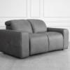 Jackson Leather Loveseat in Dark Grey - Angle Jackson Leather Loveseat in Dark Grey - Angle