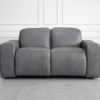 Jackson Leather Loveseat in Dark Grey - Front Jackson Leather Loveseat in Dark Grey - Front
