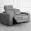 Jackson Leather Loveseat in Dark Grey - Reclined Jackson Leather Loveseat in Dark Grey - Reclined