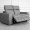 Jackson Leather Loveseat in Dark Grey - Reclined - 2 Jackson Leather Loveseat in Dark Grey - Reclined - 2