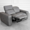 Jackson Leather Loveseat in Dark Grey - Reclined - 4 Jackson Leather Loveseat in Dark Grey - Reclined - 4