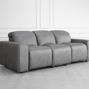 Jackson Leather Sofa in Dark Grey - Angle Jackson Leather Sofa in Dark Grey - Angle