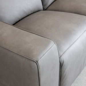 Jackson Leather Sofa in Dark Grey - Close Up Jackson Leather Sofa in Dark Grey - Close Up
