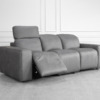 Jackson Leather Sofa in Dark Grey - Reclined Jackson Leather Sofa in Dark Grey - Reclined
