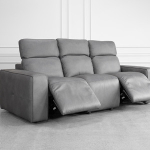 Jackson Leather Sofa in Dark Grey - Reclined - 3 Jackson Leather Sofa in Dark Grey - Reclined - 3
