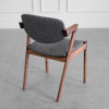 Karen Fabric D-Chair - Walnut & Grey - Back Karen Fabric D-Chair - Walnut & Grey - Back