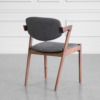 Karen Fabric Dining Chair - Walnut & Grey - Back Karen Fabric Dining Chair - Walnut & Grey - Back
