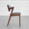Karen Fabric Dining Chair - Walnut & Grey - Side Karen Fabric Dining Chair - Walnut & Grey - Side