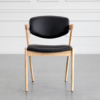 Karen Leather D-Chair - Oak & Black - Front Karen Leather D-Chair - Oak & Black - Front