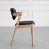 Karen Leather D-Chair - Oak & Black - Side Karen Leather D-Chair - Oak & Black - Side
