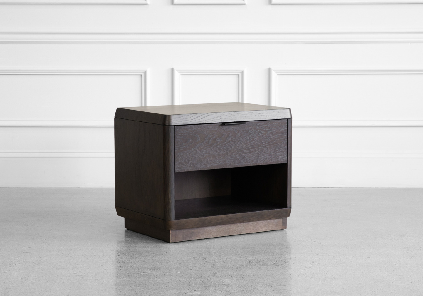 Natu Nightstand in Dark Espresso - Angle