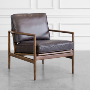 Flavin Chair in Dark Brown - Angle