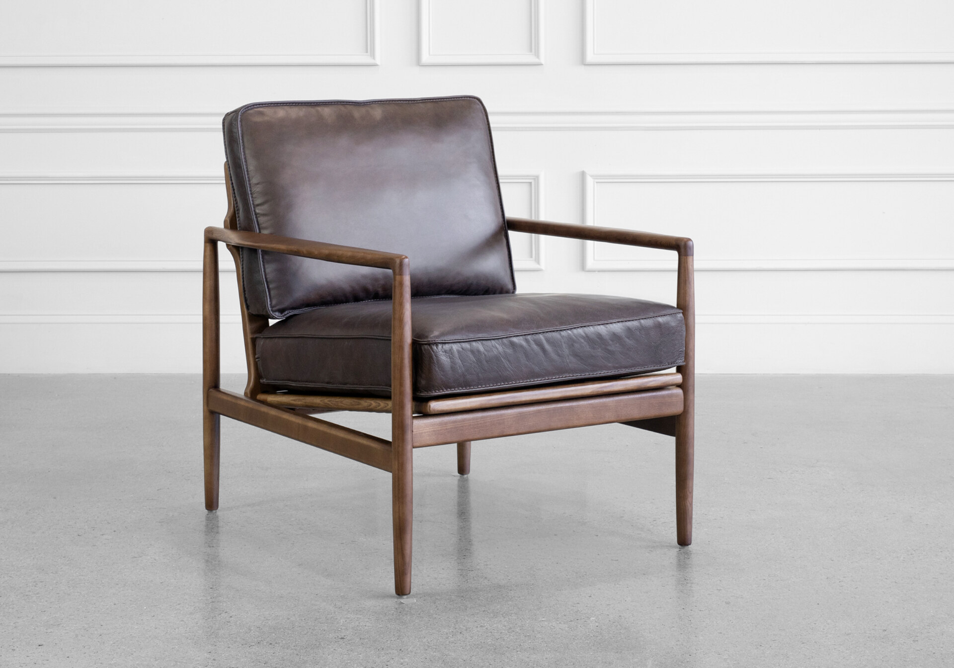Flavin Chair in Dark Brown - Angle